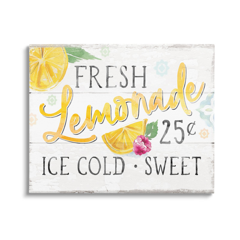 " Fresh Lemonade Rustic Country Citrus Fruit Sign " by Courtney Morgenstern, Wall Plaque, 20"W x 20"L