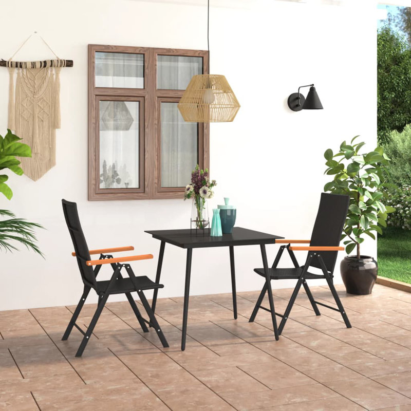 Ensemble bistro rectangulaire pour 2 personnes Dayzi