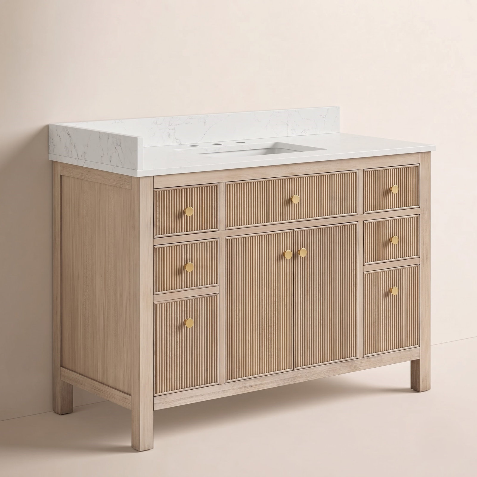 Lala 48" Single Bathroom Vanity, Nature Oak