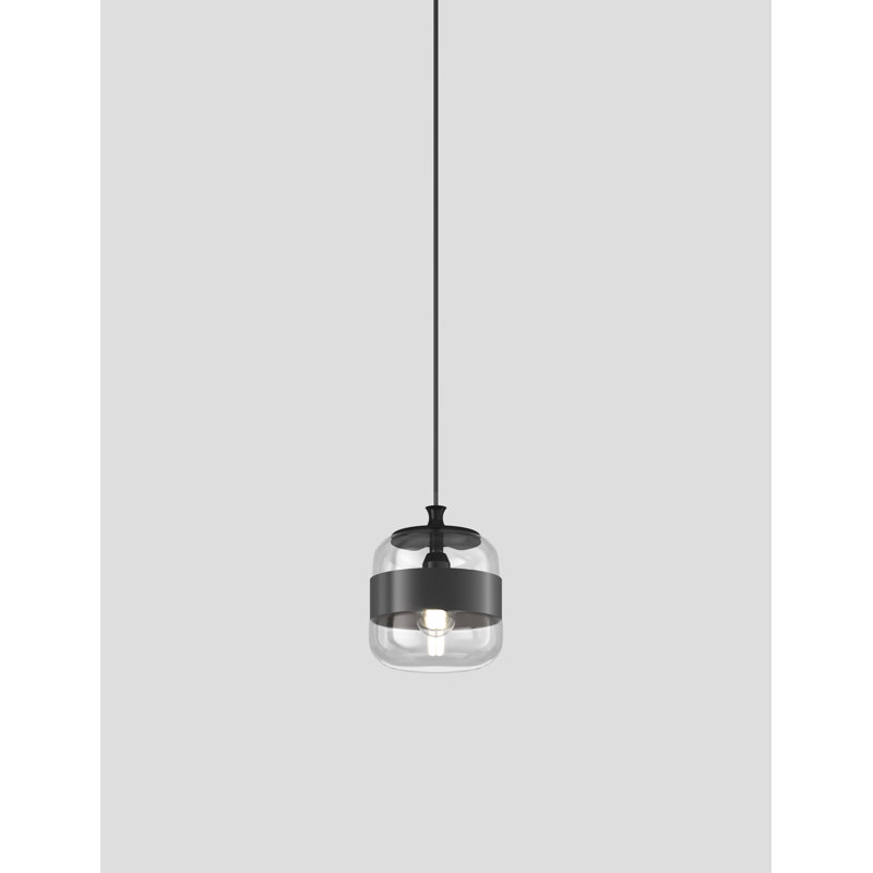Futura 1 - Light Pendant, Black/Crystal, Matte Black, 88" H x 8" W x 8" D