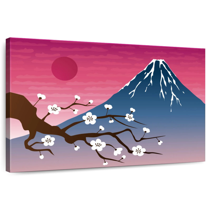 Alvord Mount Fuji And Sakura, 24" H x 36" W