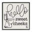 Toilette Hello Sweet Cheek's Black and White Curly Script Cursive par Penny Lane Edition - Art textuel sur toile-1997032626-1997032527