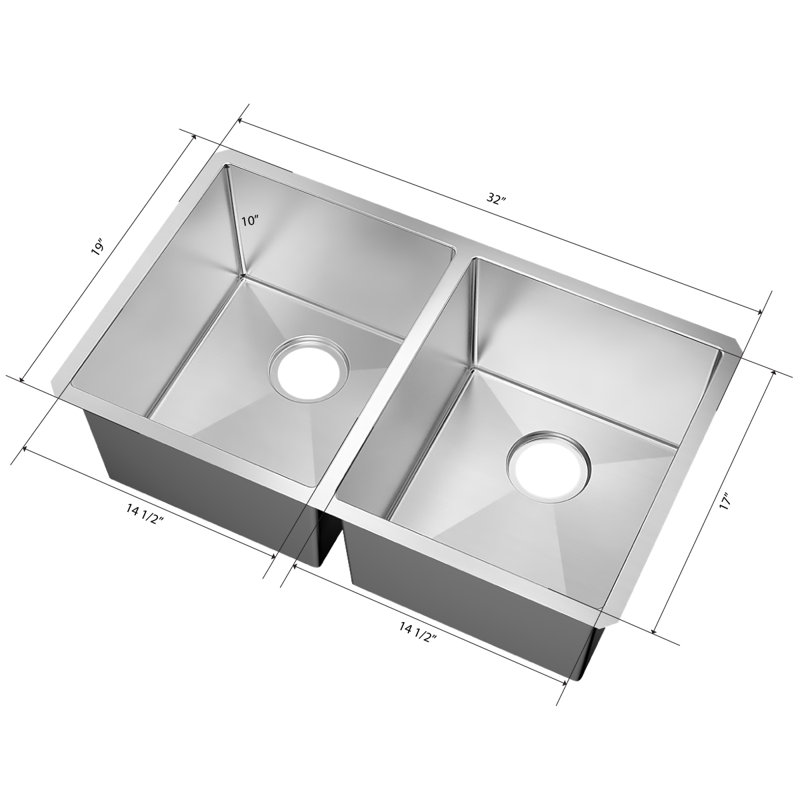 Évier de cuisine encastrable à double cuve en acier inoxydable