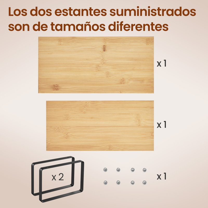 2-Pack Stackable Expandable Cabinet Shelf Organizers, Kitchen Counter Storage Riser & Spice Rack for Pantry and Cupboard