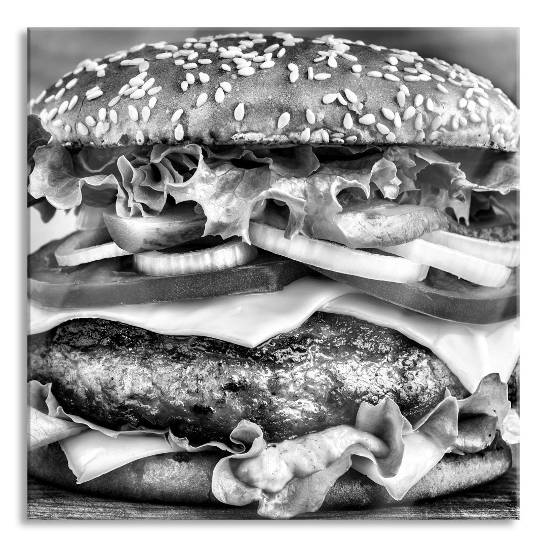 Glasbild "Hamburger-Menü"