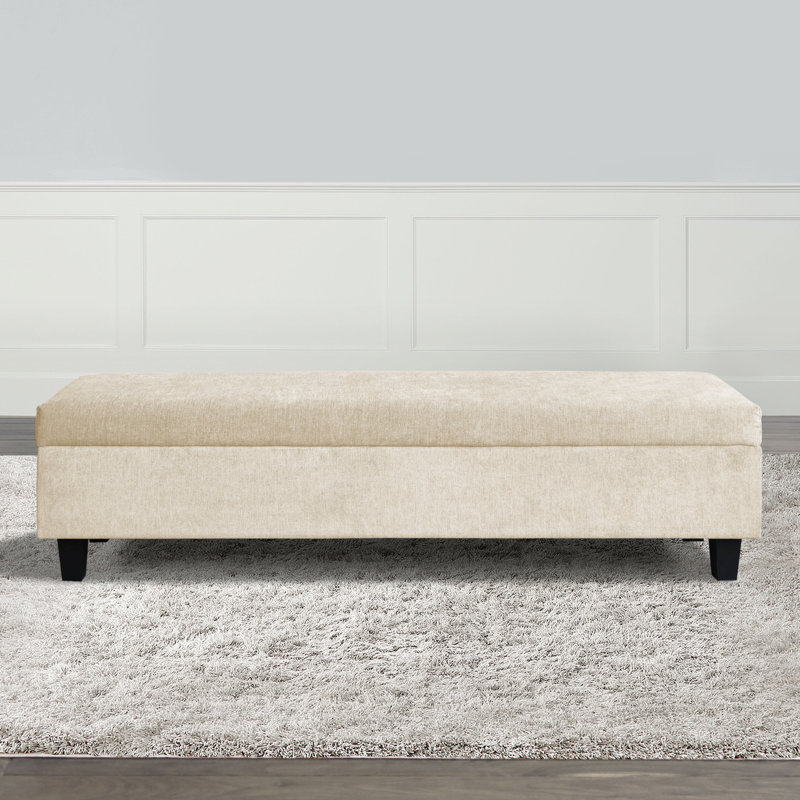 Atiqa Upholstered Ottoman, Cream
