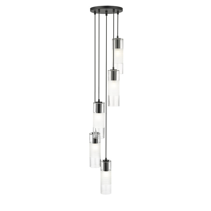 Lustre à 5 lumières Premislao, Noir mat