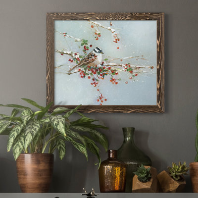 " Woodpecker In Winter " Painting Print