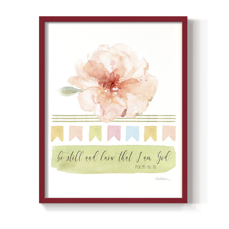 Be Still Framed Print - Solid Wood, 30" H x 24" W, Red