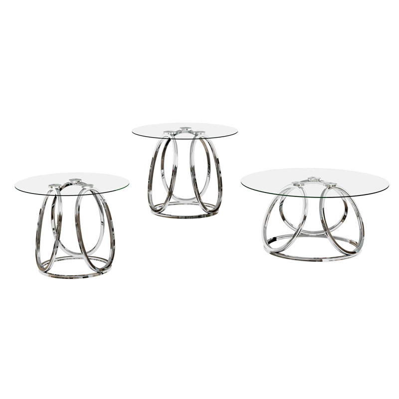 Ensemble de 3 tables basses, Chrome