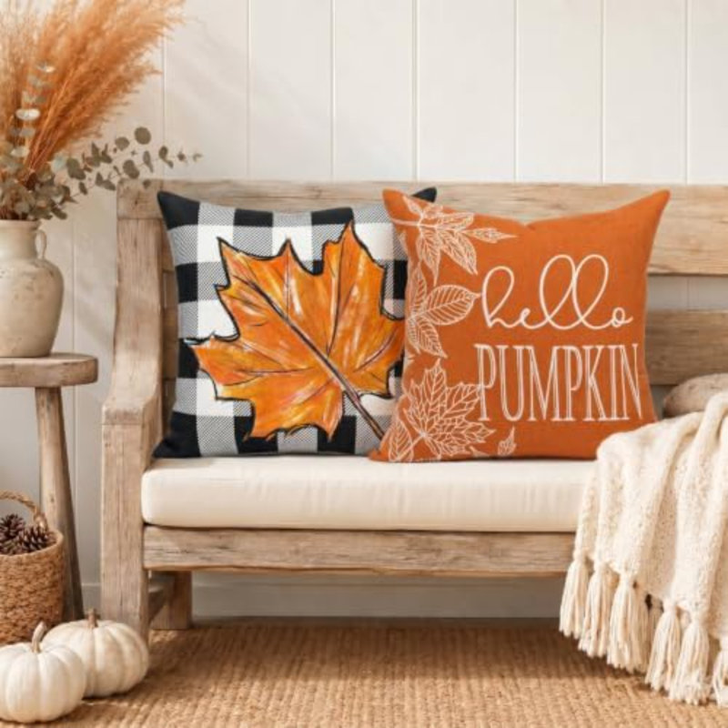 Plaid Pillow Cover, Square 18"