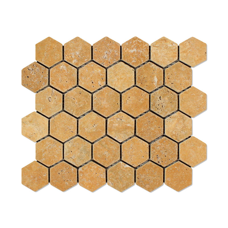 Carreau de mosaïque en travertin nid d'abeille