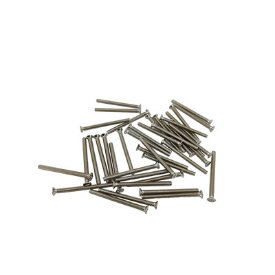 FixtureDisplays® 100PK M3 X 45mm Pas 0,5mm - Vis à tête plate cruciforme (fraisée) Acier au carbone nickelé encastré en croix 302014