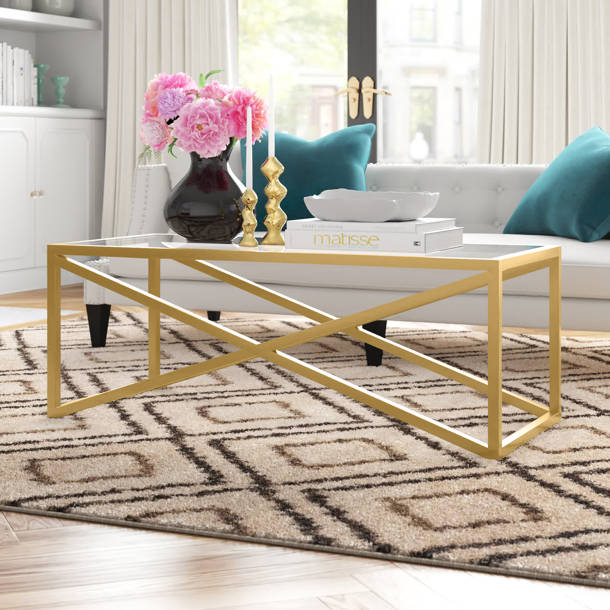 Ebern Designs Geneil Glass Top Console Table & Reviews | Wayfair