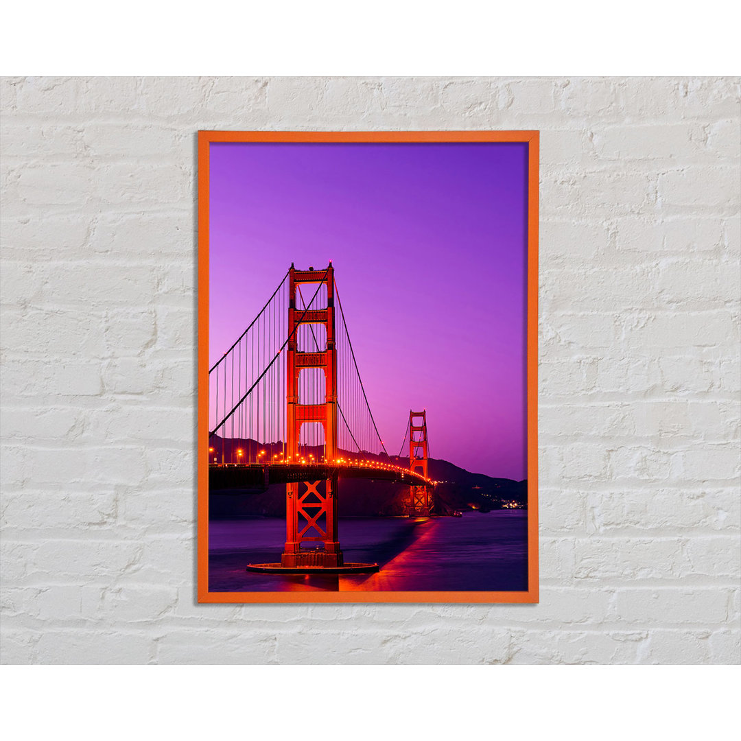 Anraj Golden Gate Bridge Pink Sky Glow - Einzelner Bilderrahmen Kunstdrucke