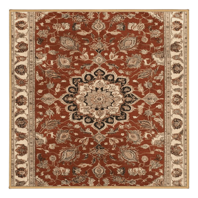 Machine Washable Persian Brown Area Rug