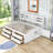 Pirley Wood Full Daybed with 2 Bedside Cabinets, Upper Shelves and 4 Drawers-728710652
