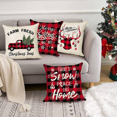 CHRISTMAS Pillow Cover Christmas Throw Pillows Farmhouse -   Throw pillows  christmas, Red pillow covers, Christmas throw pillows covers