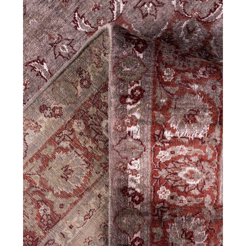 Overdyed Hand-Knotted Wool Modern-Contemporary Brown Area Rug 4' 2" x 6' 5"