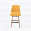 Ensemble de 2 tabourets de bar pivotants à 360 °, comptoir de 26 pouces de hauteur avec dossier, tissu Boucle moderne de style Mid-Century, pieds en bois, jaune-134643869