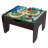 2-in-1 Wooden Activity Table with Board, Train Set and 195 Bricks-15425798