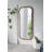 31.4X1.4X74" Wooden Floor Mirror With Unique Brown Frame