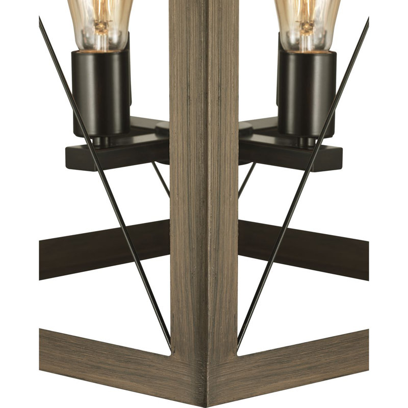 Lustre rectangulaire à 4 lumières Jamii-Leigh, Bronze Antique