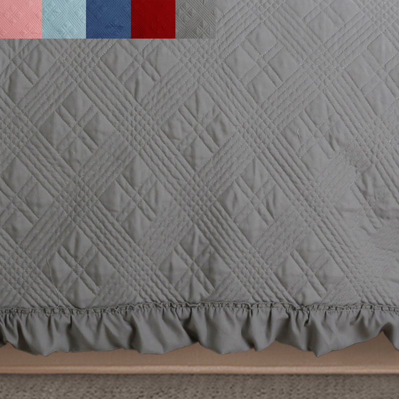 Modern & Contemporary Polyester Quilt, Gray, Single Quilt + 1 Standard Sham