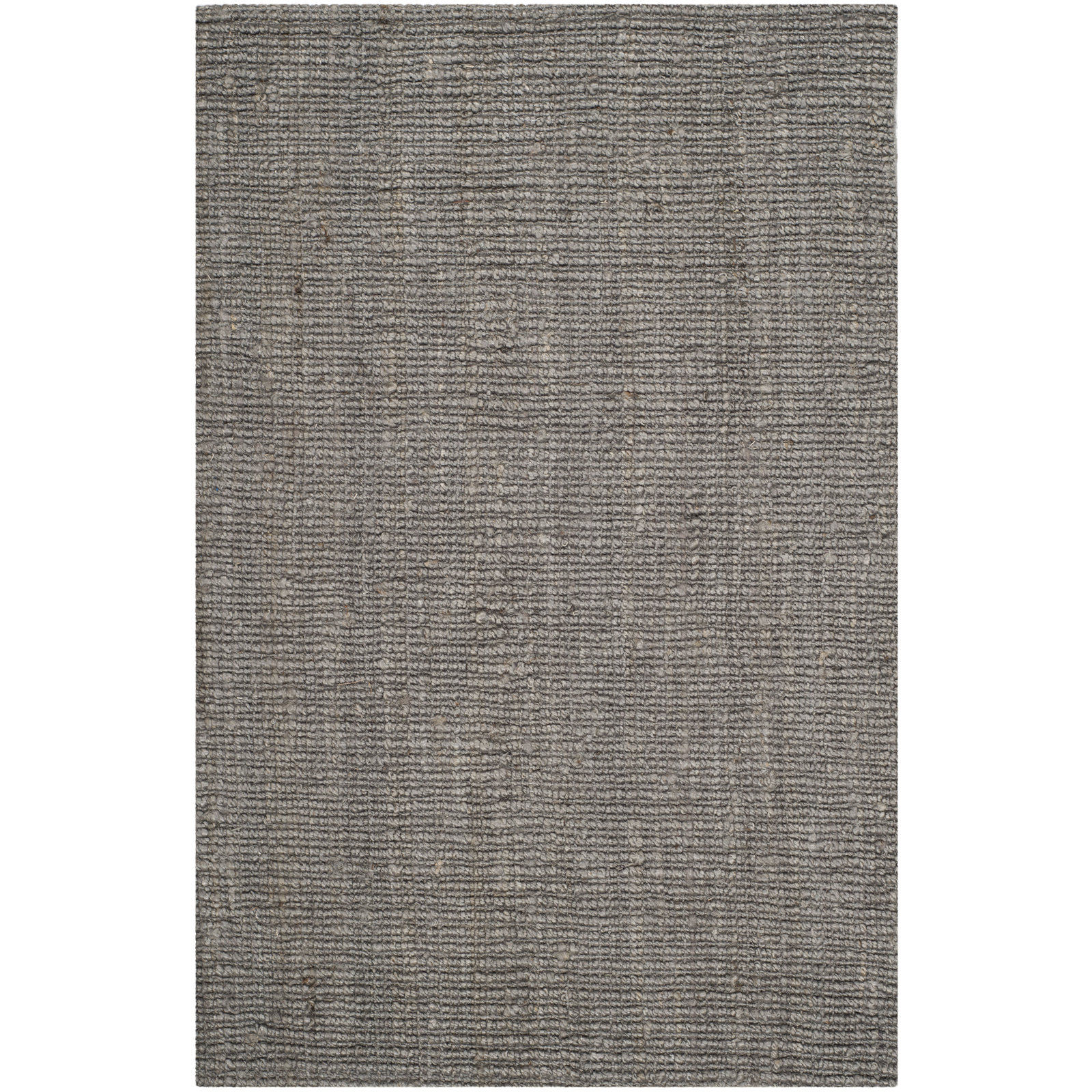 Alda Light Gray Hand-Woven Jute Rug, Rectangle 4' x 6'