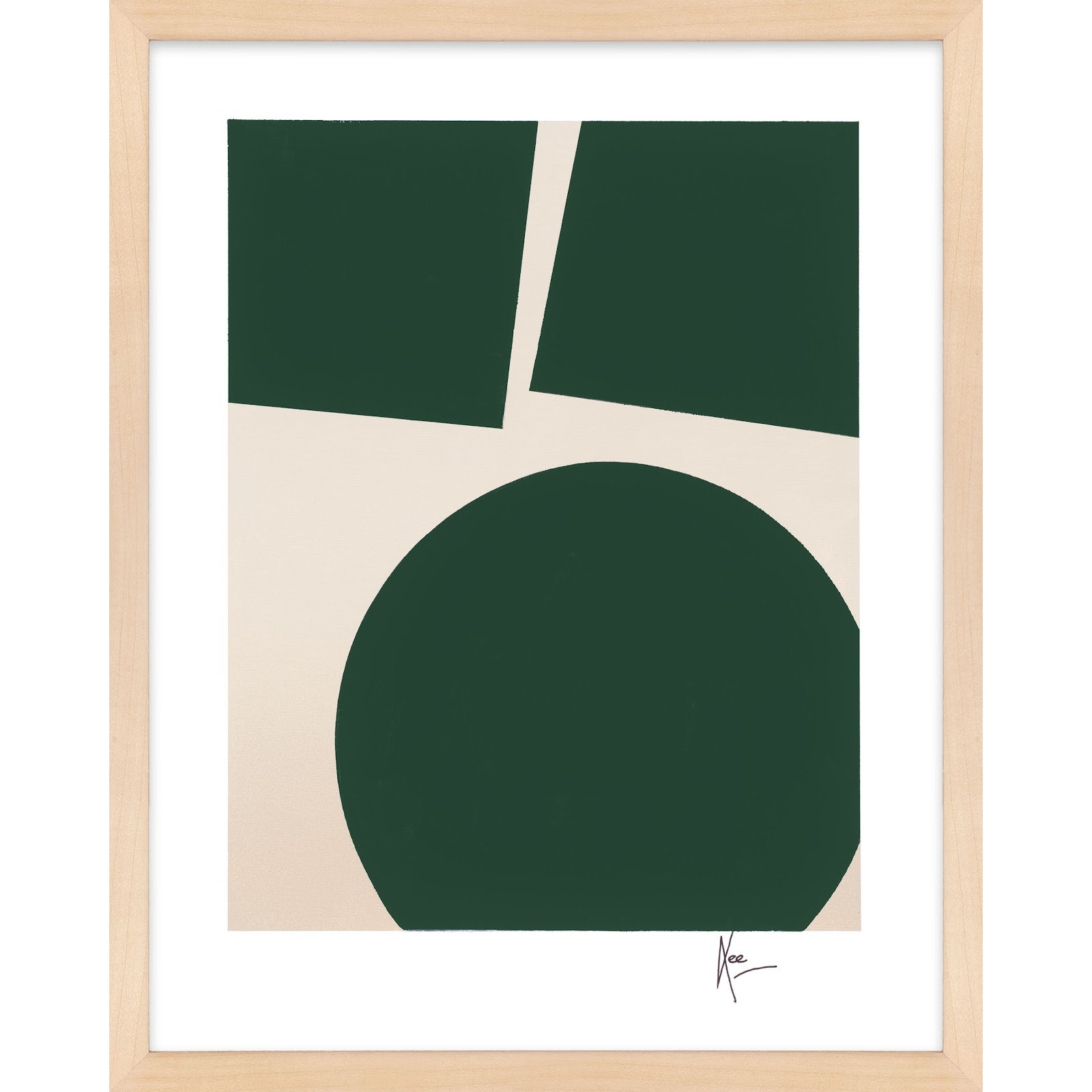 You & Me In Green 1 by Lee Lessem, Brown, 50" H x 35" W x 1.25" D