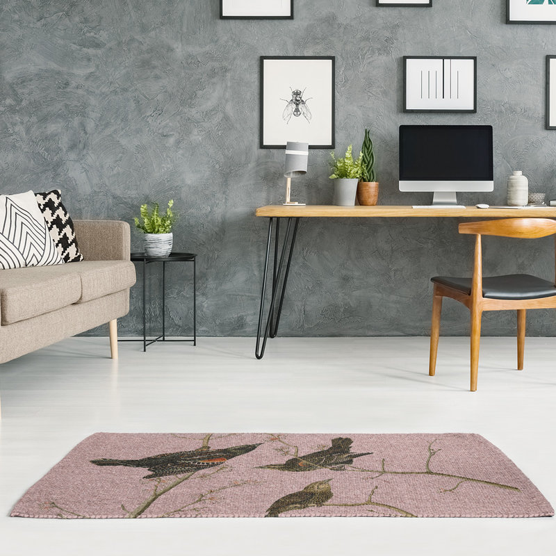 Tapis rose/brun starling à oreilles, Rectangle 3 pi x 5 pi