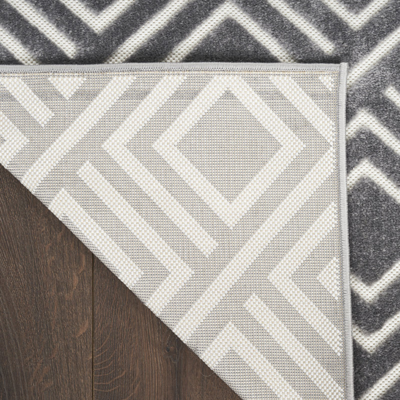 Tapis d'intérieur gris Ebern Designs Garp, Rectangle 5 pi 3 po x 7 pi