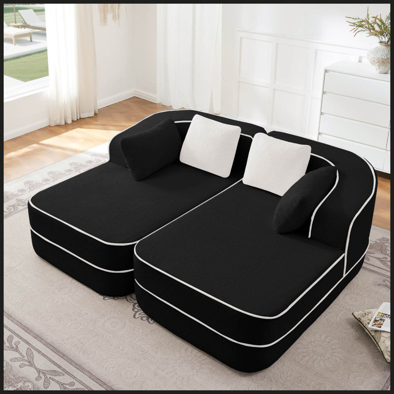 Canapé-lit 77,2 po, Ours en peluche noir