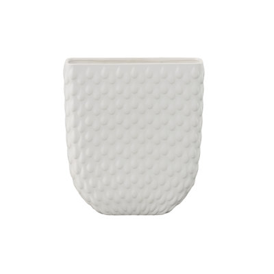 Ceramic Tall Rectangle Vase Matte Finish White