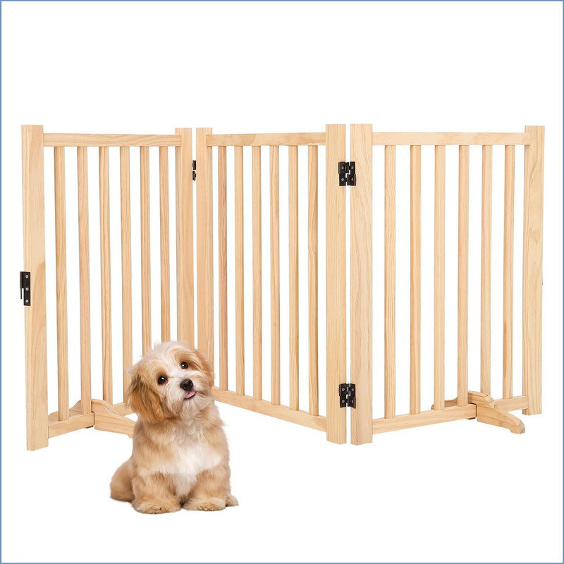 Manufactured Wood Free Standing Pet Gate, 61cm H x 152.4cm W x 2.5cm D