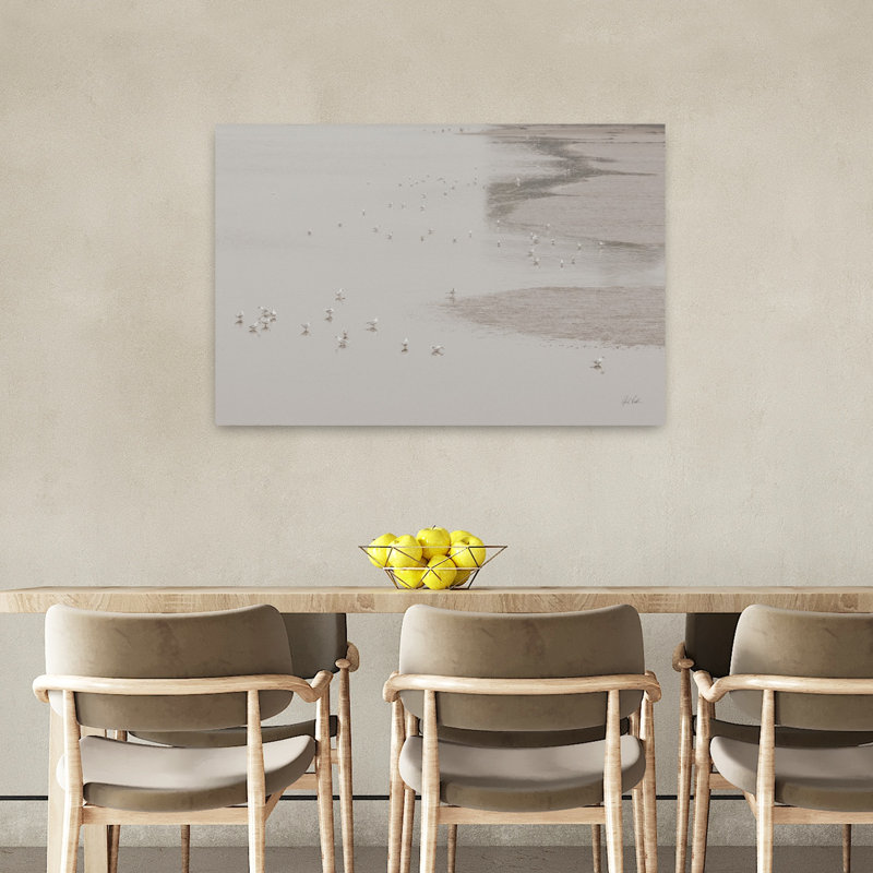 Oiseaux dans la brume, oiseau abstrait, art côtier, H 24 po x l 36 po