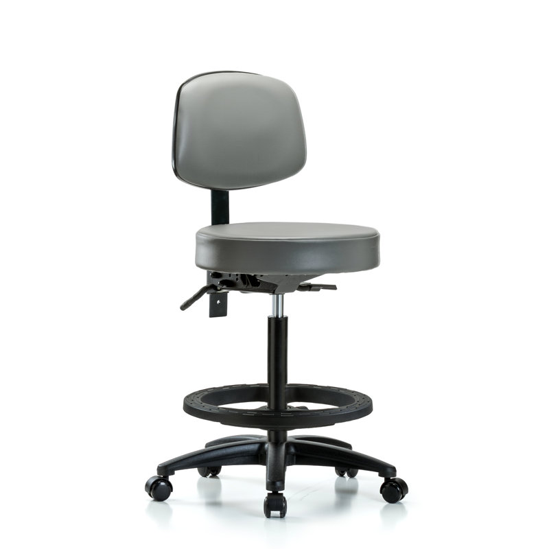 Kuldip Vinyl Task Chair, Casters, Gray