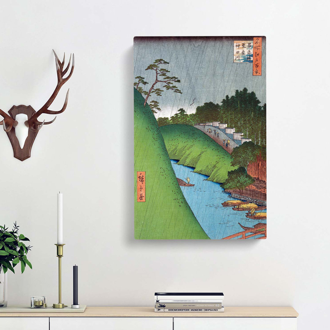 Shohei Bridge by Utagawa Hiroshige - Wrapped Canvas