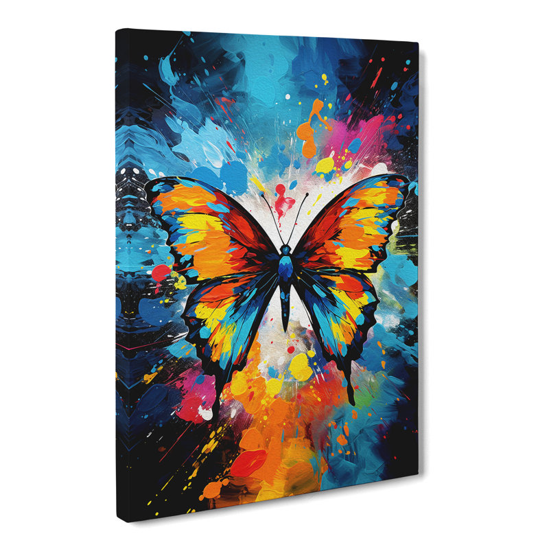 Butterfly Pop No.2 - Wrapped Canvas Print, 76cm H x 50cm W x 3cm D