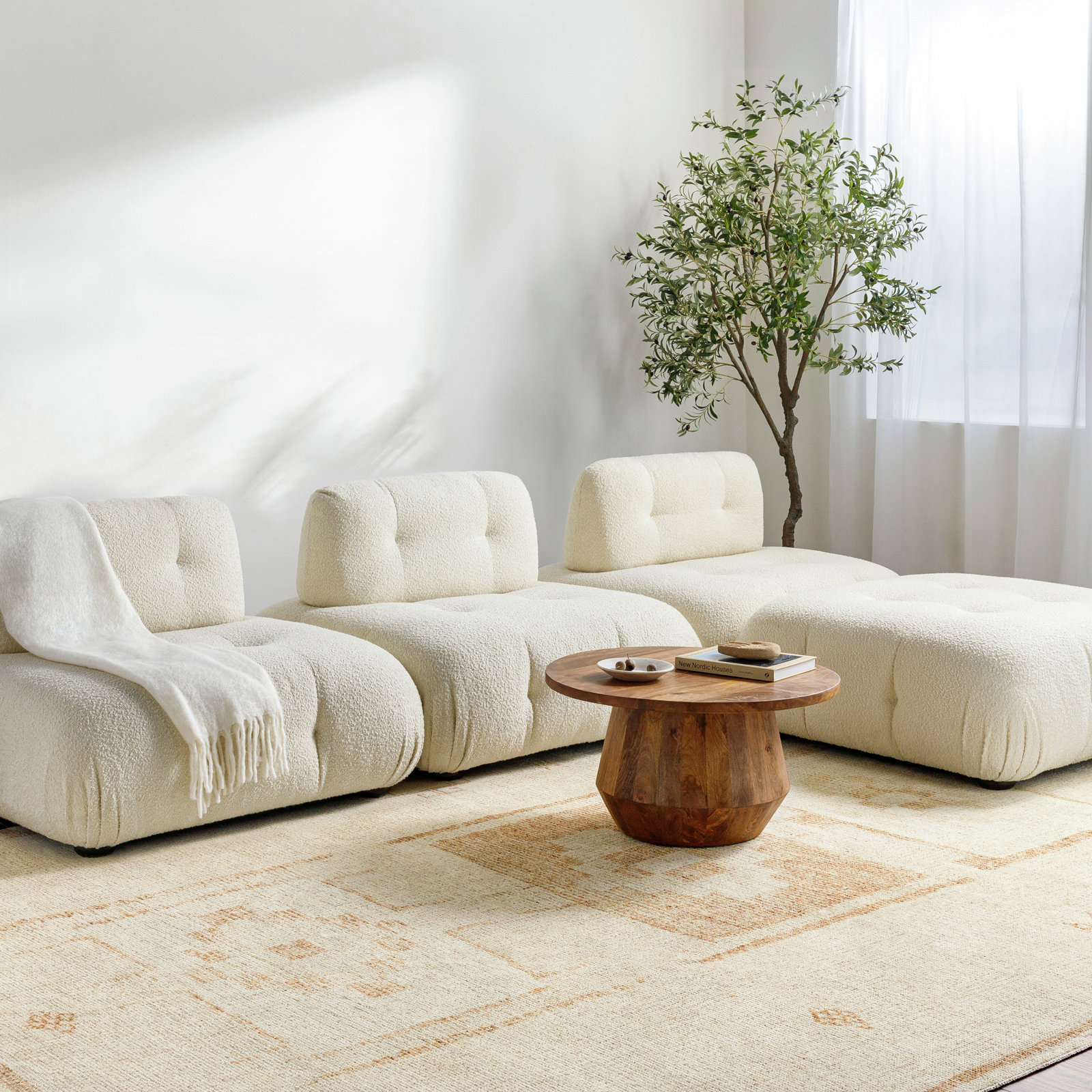 Becki Owens x Livabliss Solana Oak Ivory Rug, Rectangle 9'2" x 12'