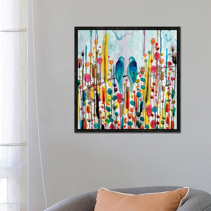 We by Sylvie Demers - Print on Canvas, 45.72 cm H x 45.72 cm W, Black Floater Framed