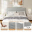 Tête de lit rembourrée en lin à hauteur réglable avec dossier ergonomique pour matelas de 6 à 15 po, aucun assemblage requis - grand, gris clair-352453184-352453188