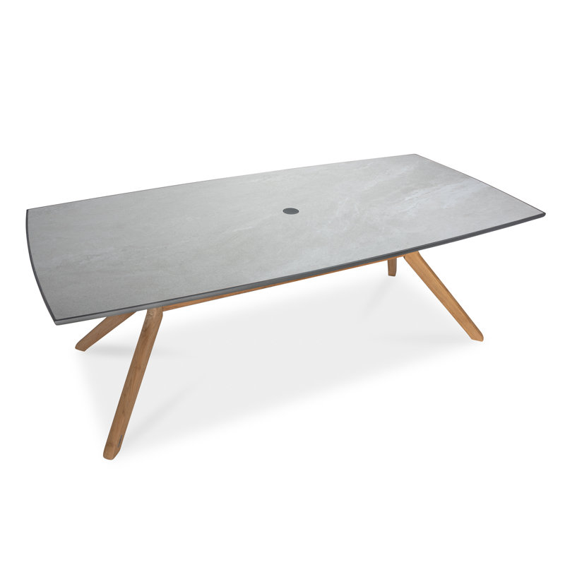 Amira Rectangular Outdoor Dining Table With Umbrella Hole , 87'' in. W 40'' in. D, 29.5" H x 87" W x 40" D