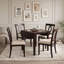 Ensemble de salle à manger 5 pièces avec table à abattants en bois et 4 chaises rembourrées-1825056591