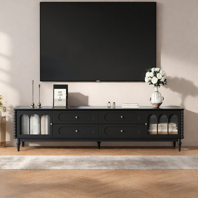 Oak TV Stand with Drawers and Cabinets