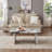 Roundhill Furniture Cavira 3-Piece Faux Marble Coffee Table Set, Coffee Table And Two Rectangular End Tables, Off-White-123034361