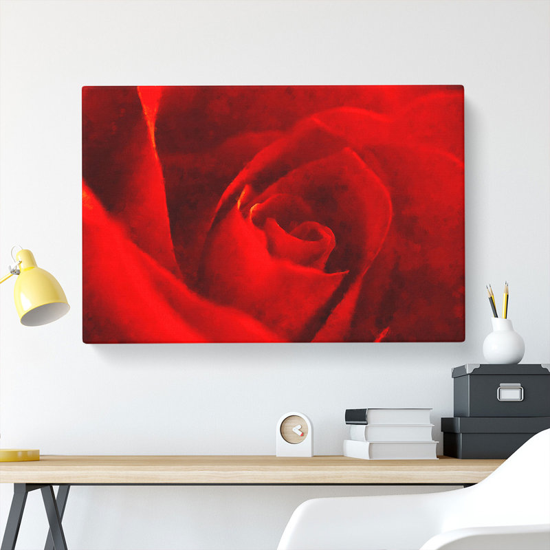 Red Rose Flower Vol.8 - Wrapped Canvas, 50cm H x 76cm W x 3cm D