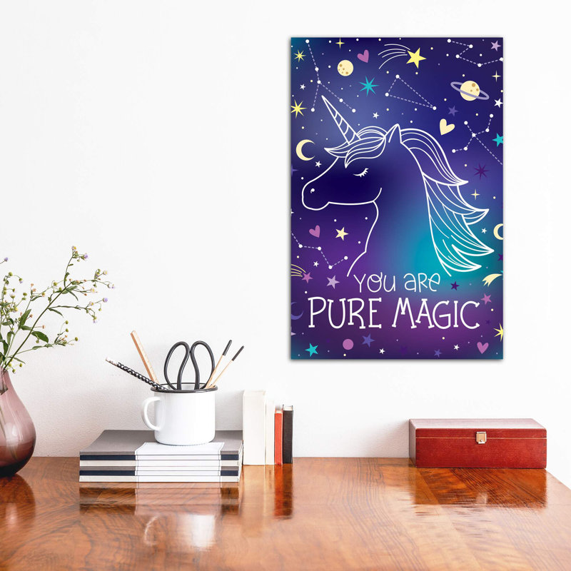 «Everyday Stay Magical I» par Ilis Aviles, reproduction d'art textuel, Pas de tapis, H 40 po x l 26 po x P 1,5 po