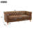 Ivarn 73.5" Wide Traditional PU Upholstered Chesterfield Sofa with Diamond-Tufted Back, Flared Arms & Rubberwood Legs-135305460