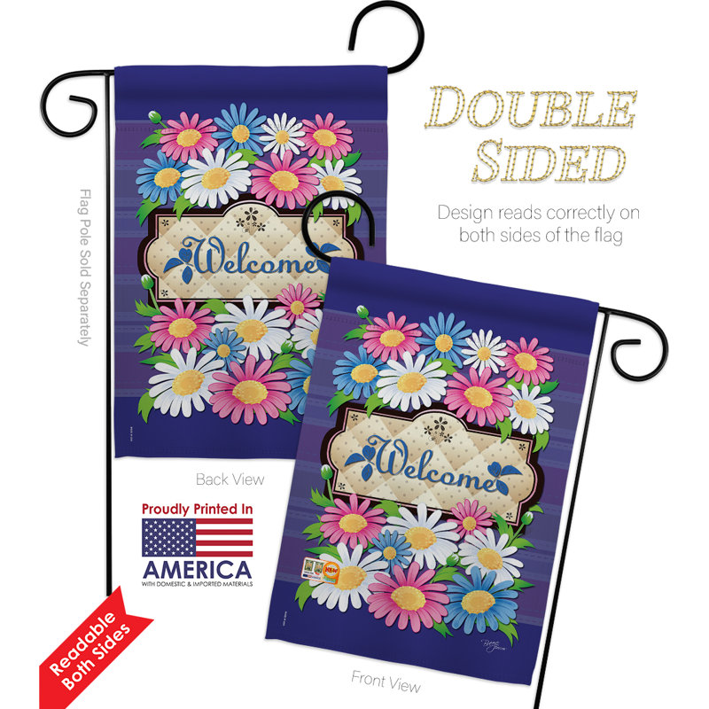 Double Sided 18.5'' H x 13'' W Polyester Flag Set